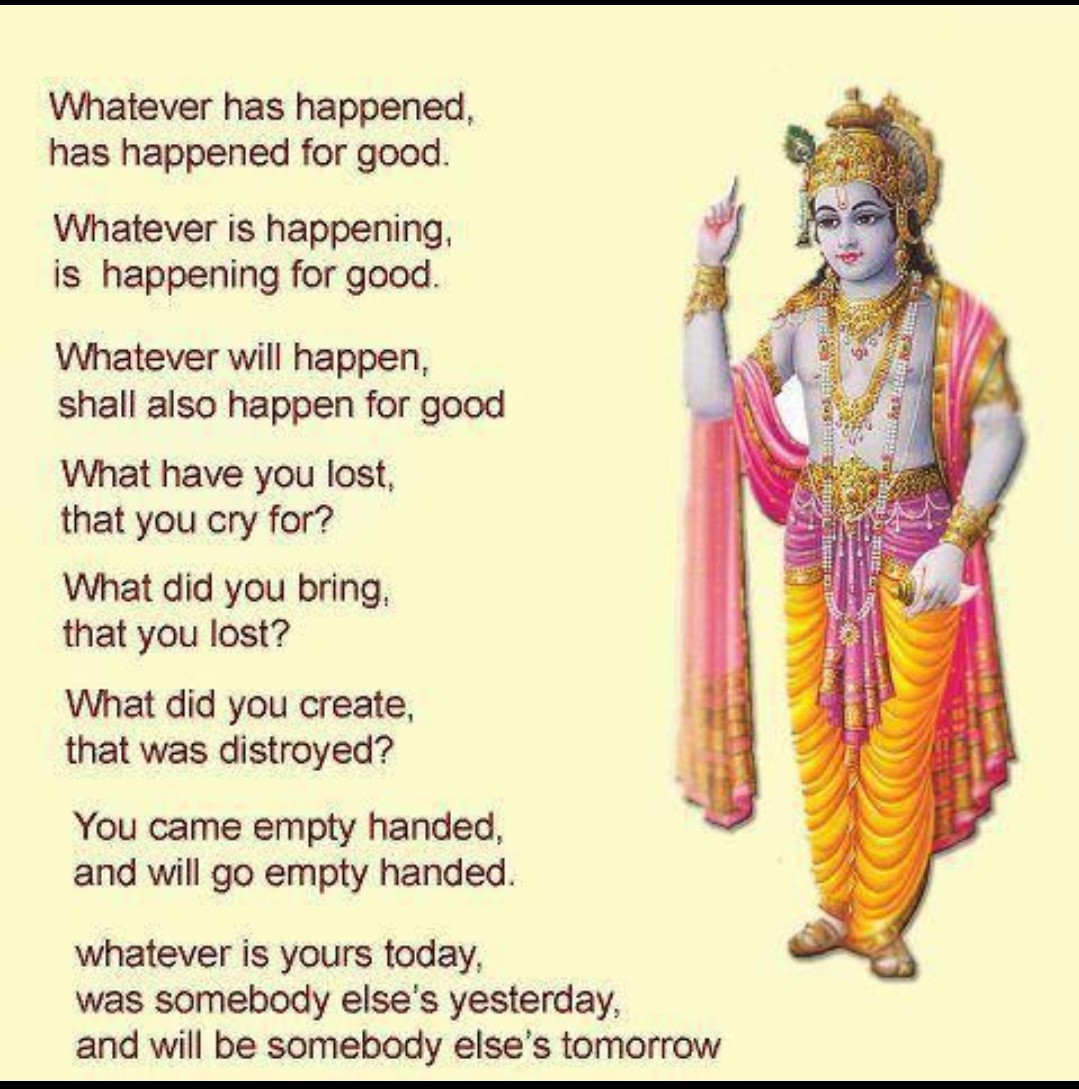 YKamnani's tweet photo. @larissabonesi @GuruOfficial @directorgifty Nothing is permanent.. ๐ #GeetaiswayofLife #Geetaquote https://t.co/XN0vonWL7c