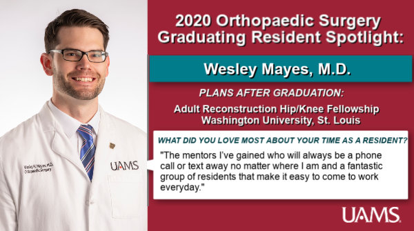 UAMSOrtho's tweet photo. It's Day 4 of Resident Graduation Week in #Orthopaedic Surgery at @uamshealth, &amp; today we want to give a shout out to Dr. Wes Mayes for his hard work &amp; dedication over the last 5 years! Congrats on your achievements as you head to @WUSTLortho for your fellowship!
@wesmayes12 https://t.co/vAI3IlNIxx
