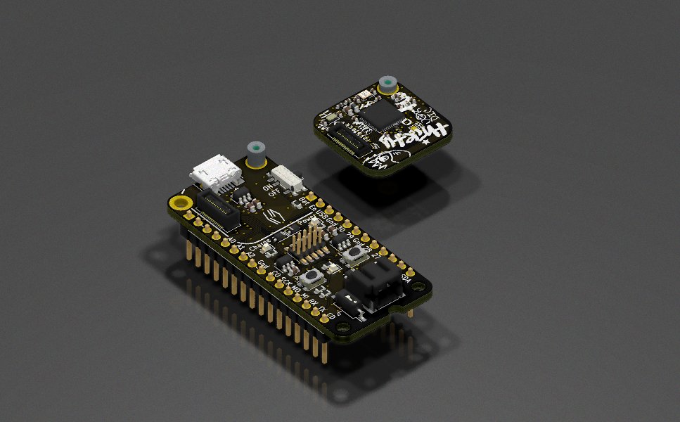mishkathebear's tweet photo. Accessing #rayStack via #DF40 is PITA, so here is the Fringe - a "mother board" in the @adafruit #Feather form factor (well, almost - the JST PH is so big). #KiCad sources are at https://t.co/uU26VpmN8P https://t.co/eexPqpaDbL
