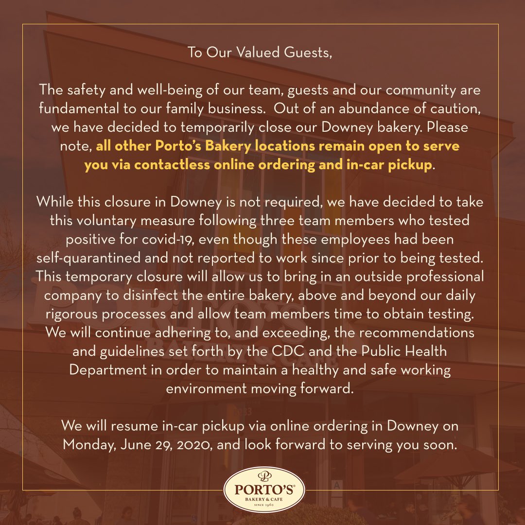 Porto's Bakery tweet media