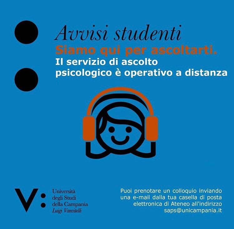 #VICINIADISTANZA | #unicampania offre un servizio di servizio psicologico di ascolto per gli studenti. Scopri di più bit.ly/31de68w #ascolto #studenti #universita #Psicologia #convoi