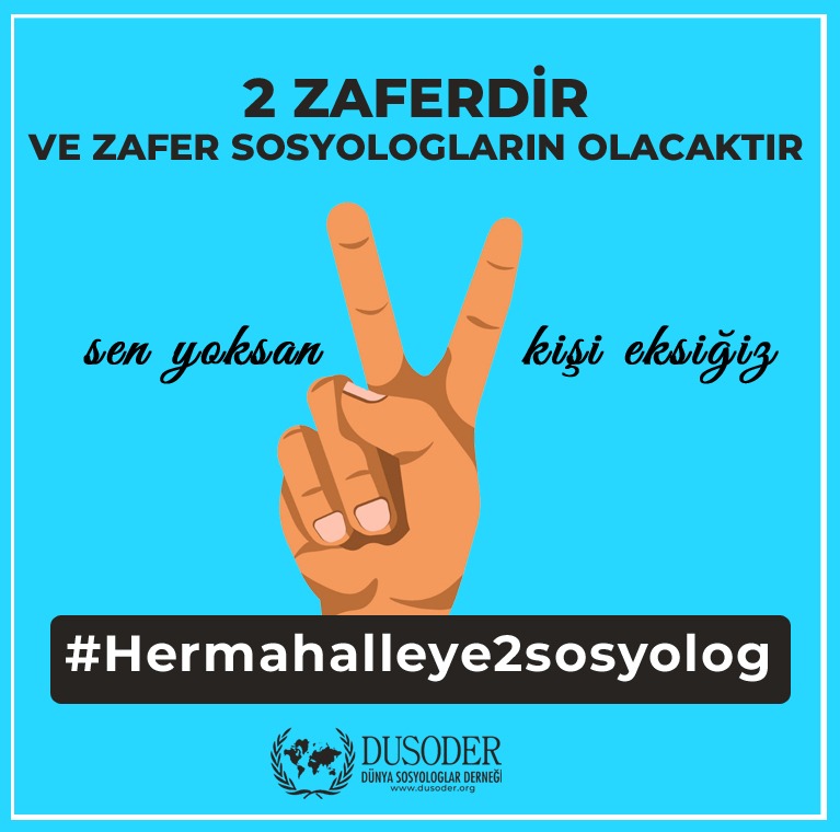 Toplum için en iyi seçim vaadi olan her mahalleye 2 sosyolog sözü unutulmamalıdır.
<a href="/HaciAlakus/">Haci Alakuş (KUZEY'in OĞLU)</a>
<a href="/dusoder/">Dusoder(Dünya sosyologlar derneği)</a>
<a href="/NecdetTopcu5/">Necdet Topcu</a>
<a href="/RTErdogan/">Recep Tayyip Erdoğan</a>
<a href="/drfahrettinkoca/">Dr. Fahrettin Koca</a>
<a href="/saglikbakanligi/">T.C. Sağlık Bakanlığı</a>
<a href="/ailevecalisma/">Cshabakanligi</a>

 #Hermahalleye2sosyolog