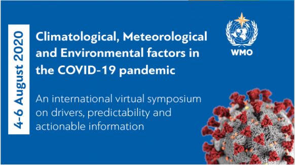 AguGeohealth's tweet photo. 📢#OnlineEvent!📢 Next Week Aug 4-6, @WMO is hosting a virtual symposium on Climatological, Meteorological and Environmental factors in the #COVID19 pandemic. #GeoHealth

Register here: https://t.co/GmV39DNmwe https://t.co/58WTtOVWmm