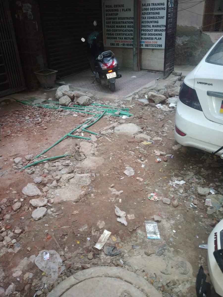 Shailes99705153's tweet photo. @DelhiPwd @CPCB_OFFICIAL You send photo of main road but we requested that road of C-1 block ( opp metro pillar no 744)  not constructed ....see photos of our road ....see the condition ....for any clarification call at 9871336665 https://t.co/KOb42cE0wN