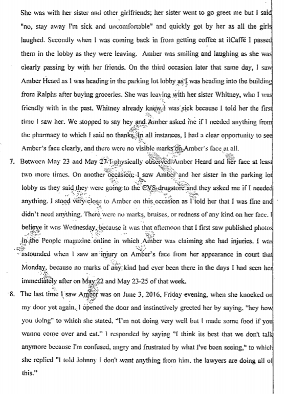 Isaac BaruchJD and AH's mutual friend Interacted with injury free Amber on the days after the May 21 incident. Was told by her that "the lawyers are doing all of this"