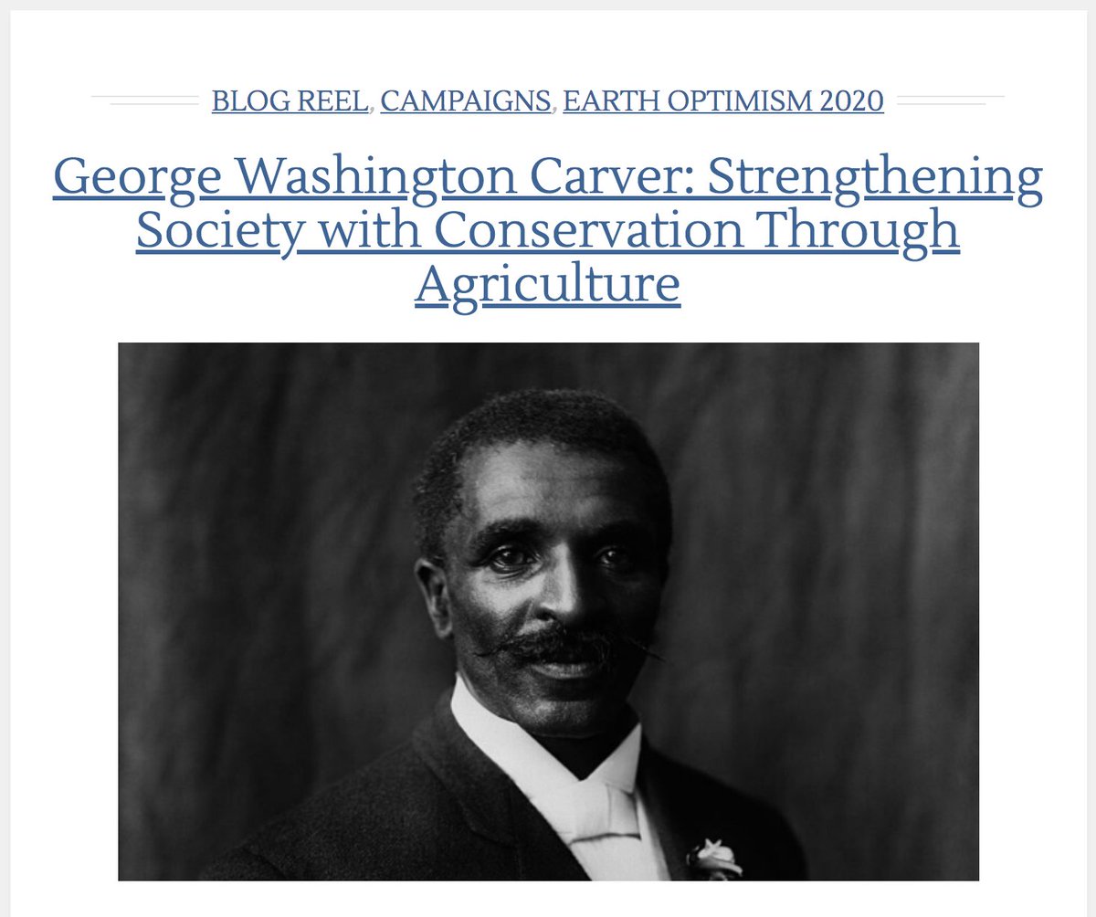 Visit our blog to learn more about George Washington Carver’s conservation legacy as part of our  #EarthOptimism series exploring important contributors to conservation history   https://s.si.edu/319g0a1&nbsp;