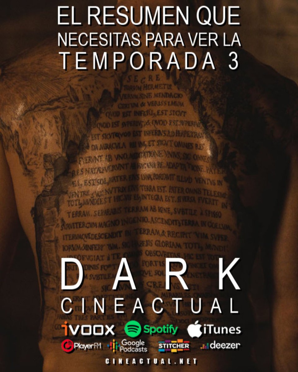 CineActual's tweet photo. Misterios, secretos, dramas, amores y desamores, viajes en el tiempo, crímen, venganza... Locura. Esto y más en #Dark y en nuestro #podcastCineActual resumen de las dos primeras temporadas. Escúchanos aquí, en @SpotifySpain: https://t.co/vvN8rpOLKx

#SicCineActualCreatusEst https://t.co/UPFUp5EARe