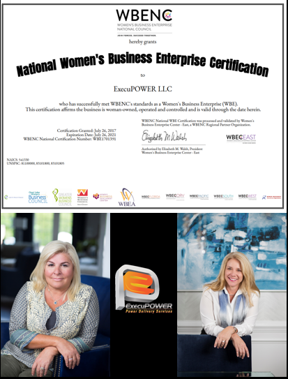 ExecuPOWERLLC's tweet photo. ExecuPOWER receives renewal as a Women’s Business Enterprise on the same day as International Women in Engineering 2020 #ShapeTheWorld
#womeninengineering #womenentrepreneurs https://t.co/1mJUwnEYJz