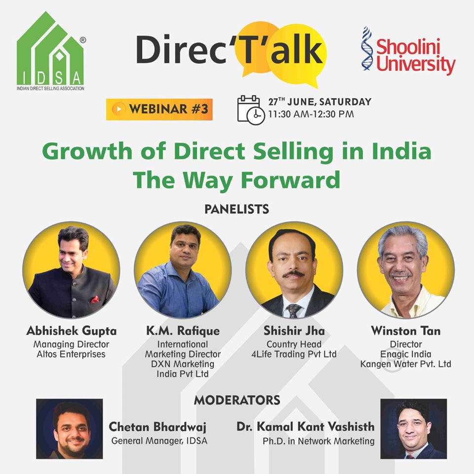 AnkitSi15864175's tweet photo. Register in advance for 3rd session of webinar with IDSA: https://t.co/prfizEfPXq The webinar shall also be live streamed on facebook: https://t.co/sDKNB1RHRX #IDSA #shooliniuniversity #DirectSelling #webinar #directalk https://t.co/mMXUqaxRJa https://t.co/kKVU0CpyC0