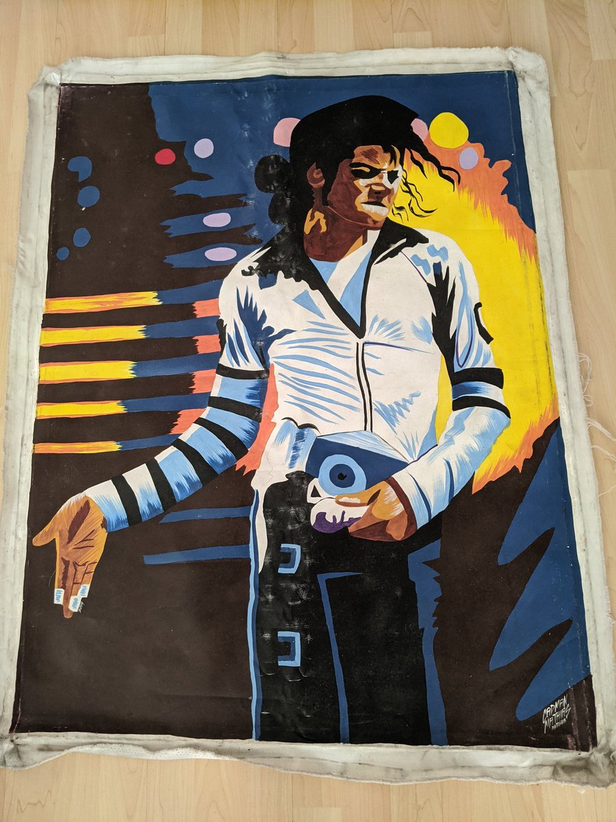 I saw this painting as I was walking with my dad on Calle El Conde in Santo Domingo last year. The next day, Christmas Eve, dad bought it for me as a Christmas gift. On Jan 9, he died while still on vacation there 💔 Love you dad. Love you Michael.  #11YearsWithOutMichaelJackson