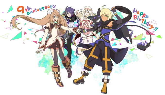 【テイルズ オブ シンフォニア -ラタトスクの騎士-】 
ずっと大好き!12周年おめでとおおお???
 
過去のお祝いイラストをぺたり。 #ラタフェス 