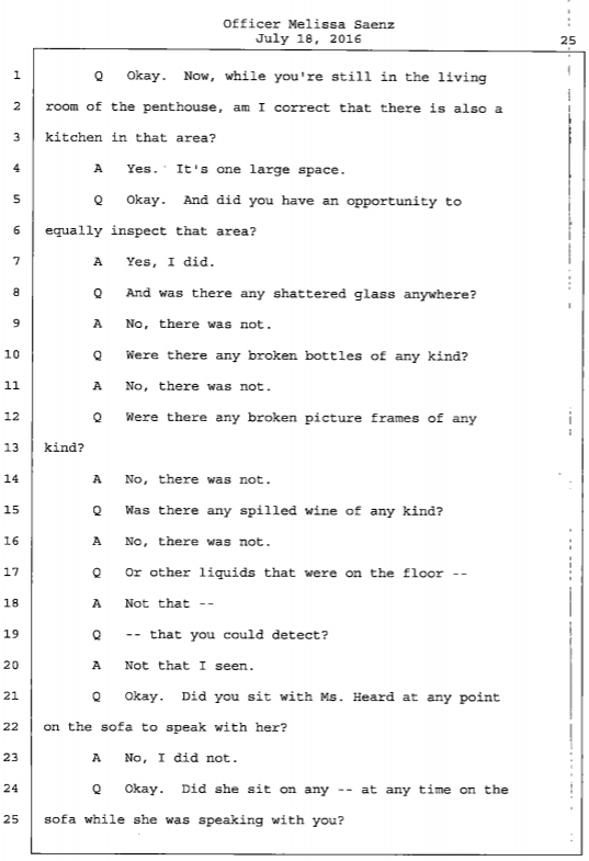 Officer Melissa SaenzTestifies that Amber was injury free on May 21 and that there was no property damage