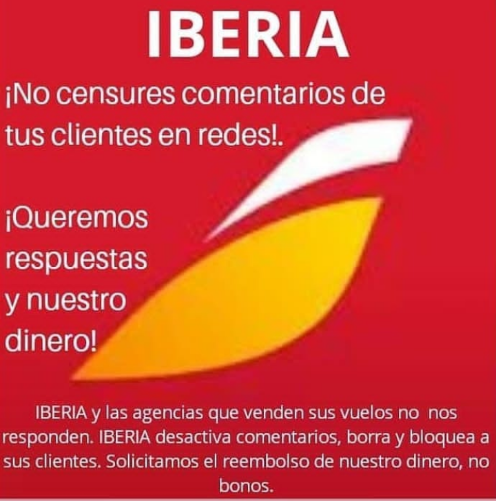 mca_ceci's tweet photo. @Iberia deja de censurar a tus clientes!! Tenemos derecho a expresarnos... Pero claro! #Iberia no se entera de nuestros derechos!
@consumogob @DefensorPuebloE https://t.co/YJPTefigrD