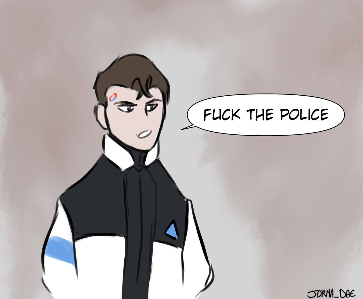Jorma_dae's tweet photo. "You're also part of the police, dipshit" #gavin900 #DetroitBecomeHuman #dbhgavin #dbhrk900 #reed900 #RK900 #gavinreed https://t.co/wWOD9TUTcY