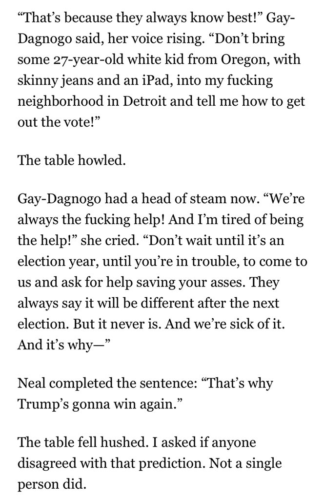 I’ve received numerous texts/emails from Dem Party officials about this exchange. It hits hard because they know it’s true — and they know it’s hurting them w/ ppl on the ground. https://www.politico.com/news/magazine/2020/06/24/letter-to-washington-grosse-pointe-woods-325641