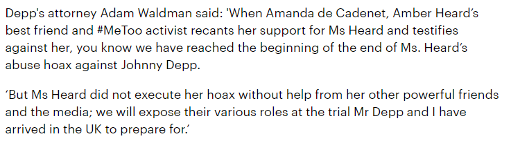 Amanda de CadenetAmber's friend, says she felt manipulated and misled by Amber to support her claims