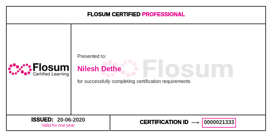 nileshdetheSF's tweet photo. I am Flosum Certified Professional now!! One more added to the list... Flosum Thank you for the opportunity to learn and earn. #lockdownlearning #FlosumCertifiedProfessional #salesforcedevelopers #Salesforcedeployments #CICD https://t.co/jMidMmpADM