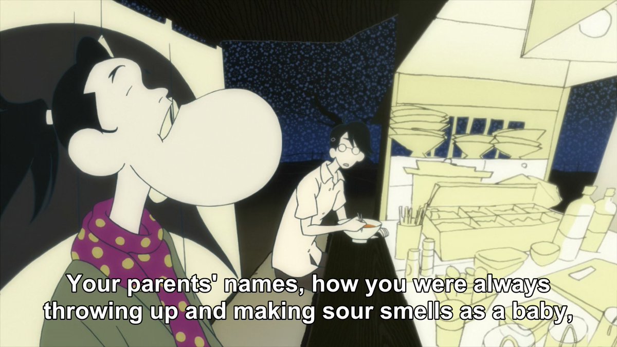 our protagonist still remains convinced that this fellow is truly a god. The pace of the conversation is perhaps what's hindering any sense of reconsideration. I mean, I think it's only natural to act fazed when a mysterious man just suddenly reveals the amount of personal info-