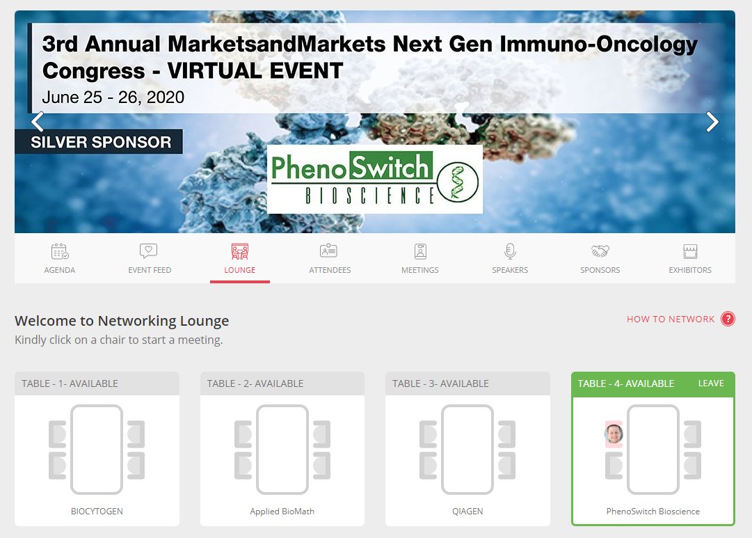 COVID-19 brought many constraints, especially towards large gatherings. This is why we are proud to be a Silver sponsor of the #virtual edition of the 3rd Annual MarketsandMarkets Next-Gen Immuno-Oncology Congress. Come and talk to us!