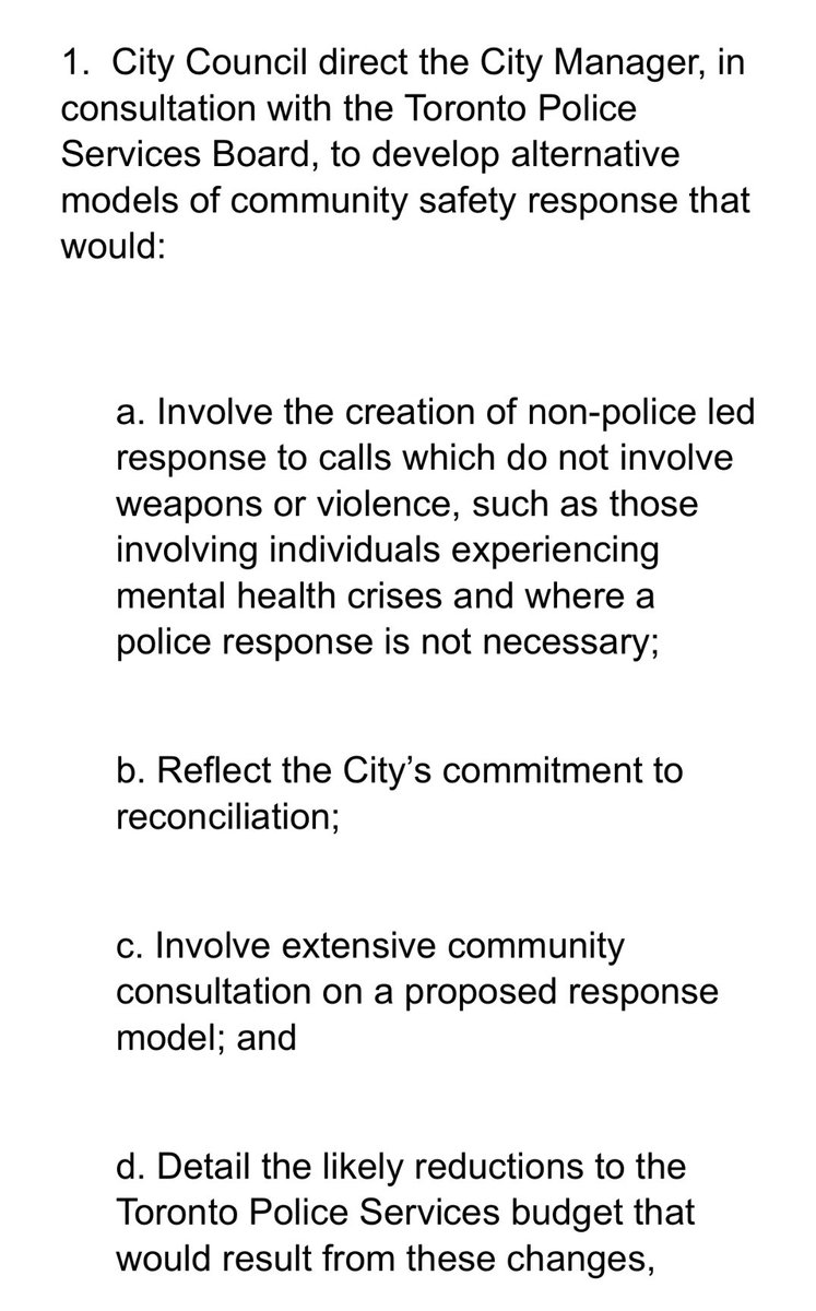 There is no immediate action to defund the police in Tory’s recommendations (which he has oddly tabled as new business and not as a member motion, which I don’t think I’ve seen before. Not sure if it’s a regular mayor power or emergency power). Instead he recommend this: