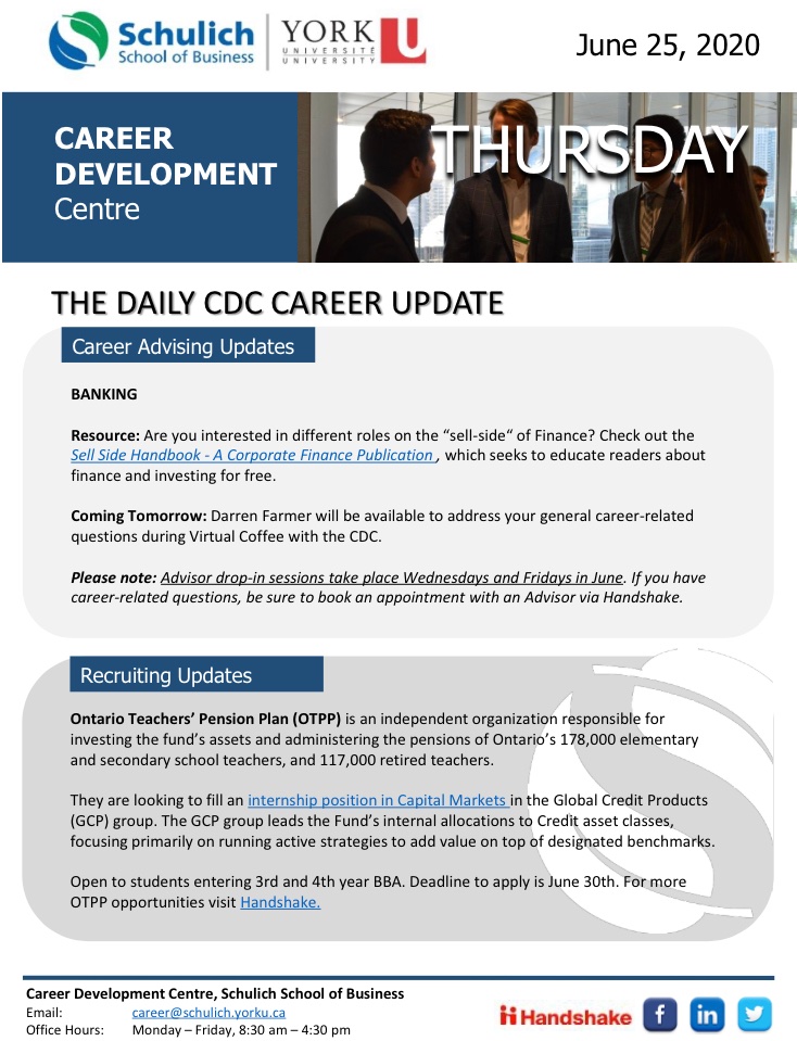 SchulichCdc's tweet photo. The Daily CDC Career Update: Links in today’s letter - 

Advising resource - https://t.co/pQfSpnnol9

Recruiting update - https://t.co/uogqYY8VxI https://t.co/86hvJCSmO5
