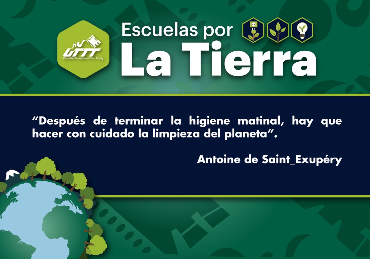UTTT_MX's tweet photo. Reflexionemos para preservar nuestro planeta y su medio ambiente.
#EscuelasXLaTierra #EDUCA #EarthDayMexico #EducacionAmbientalMundial #EarthDayNetwork #EAMDigital https://t.co/51EgnEUQG7