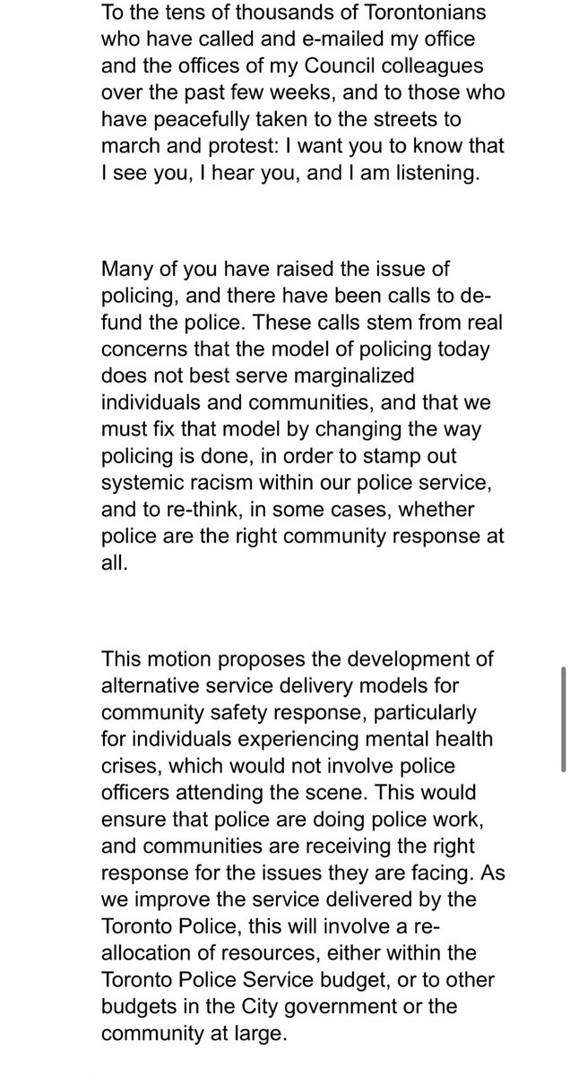 From Tory’s written item: