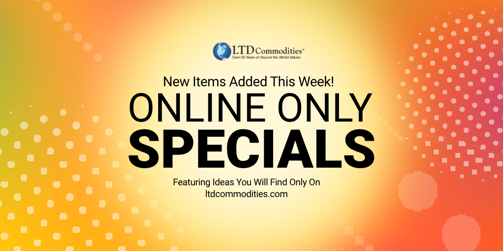 LTDCommodities's tweet photo. There's so much more to #LTD than what you see in our catalogs! You'll find dozens of #values that are #onlineonly, so visit our website today to pick up a #gift, something for your home or something for yourself! https://t.co/S0BStBmnbC #LTDCommodities https://t.co/XBrC0Cof5b