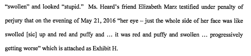Elisabeth MarzAmber's friendClaimed Amber's face was red, puffy and swollen on May 21