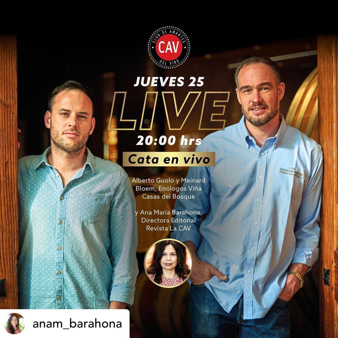 ¡Hoy! No te pierdas la reunión en el IG Live de <a href="/LA_CAV/">LA CAV</a> , especial para los amantes de los vinos de clima frío,  junto a la compañía de nuestros enólogos @meindarbloem y @albertoguolo. ¡Nos vemos a las 20.00 hrs! 
#QuedateEnCasasDelBosque #ConsumoConModeración