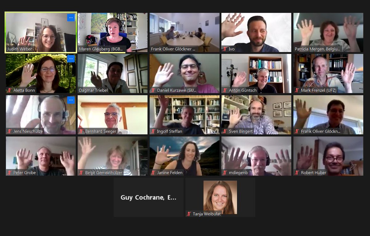 GFBio_eV's tweet photo. Happening now: Steering Committee & Scientific Advisory Board Meeting, virtually. 22 colleagues from different disciplines, one goal: Define the priorities within the future plans of GFBio with regard to #NFDI.
#Reseachdata #Infrastructure @NFDI4Biodiv #GFBioAtWork https://t.co/C72jVkK4dH