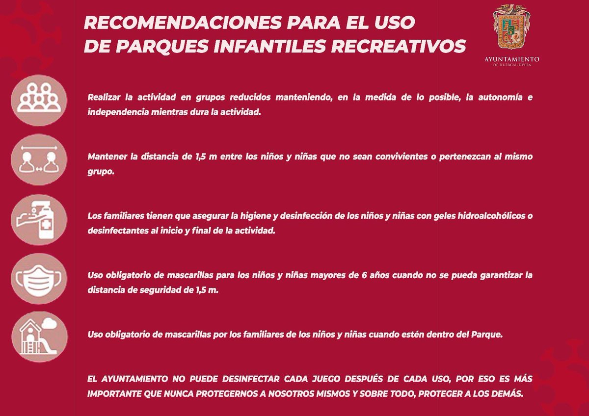 El Parque Municipal Adolfo Suárez recupera la normalidad con la apertura de las zonas de juegos infantiles y aparatos biosaludables, encontrándose ya abierto completamente.  bit.ly/3g3g8MN
#HuercalOvera #Parque