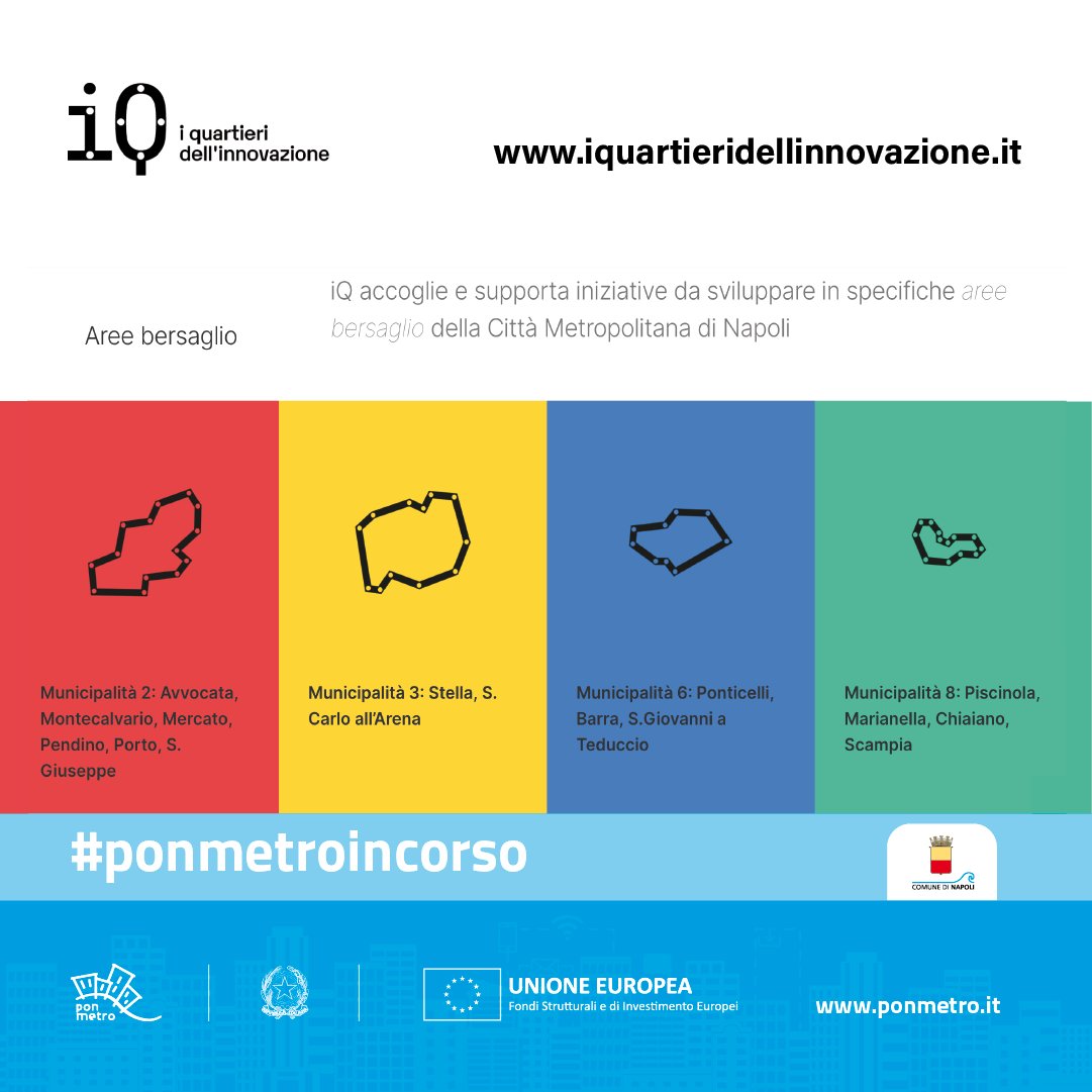 AgenziaCoesione's tweet photo. A #Napoli è tempo di #InnovazioneSociale: con i #FondiUE del @ponmetro1420 al via @i_quartieri dell'#Innovazione.
Raccogliere idee e proposte e trasformarle in progetti sostenibili per migliorare la vita della città e dei suoi cittadini
https://t.co/dGLxl18Nor
#CoesioneInCorso https://t.co/Dygzgw899C