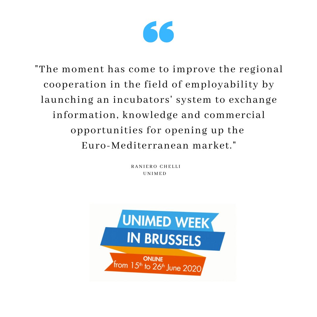 unimed_network's tweet photo. #UNIMEDWeek2020 Session by the UNIMED SubNetwork on #Employability in partnership with the @UfMSecretariat : The role of universities in the Nexus Innovation - Employability

@RanieroChelli https://t.co/1oNJUDDhyn