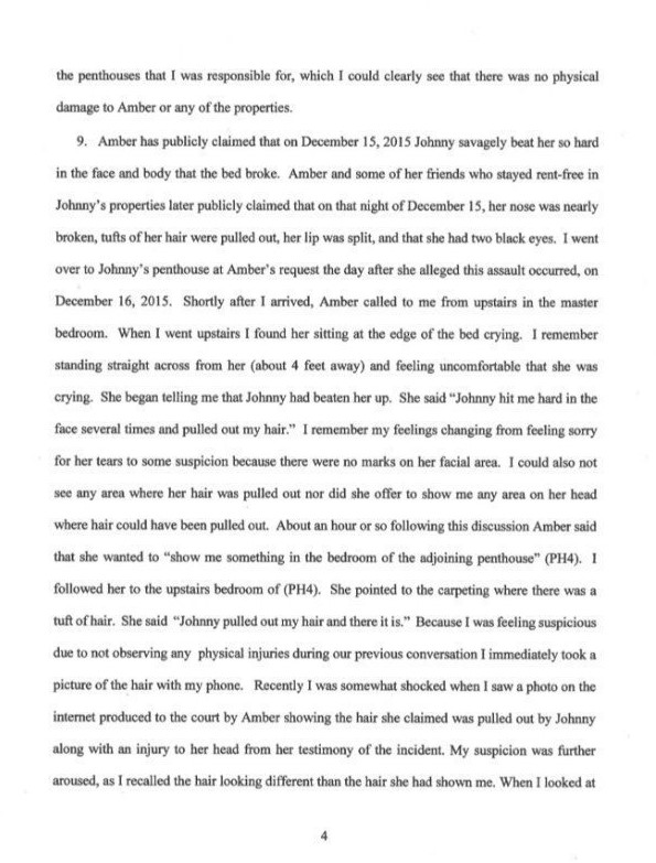 Written testimony from Kevin MurphySaid he witnessed Amber assaulting Johnny, interacted with uninjured Amber after the December 15 incident. Was pressured by Amber to obtain a false statement