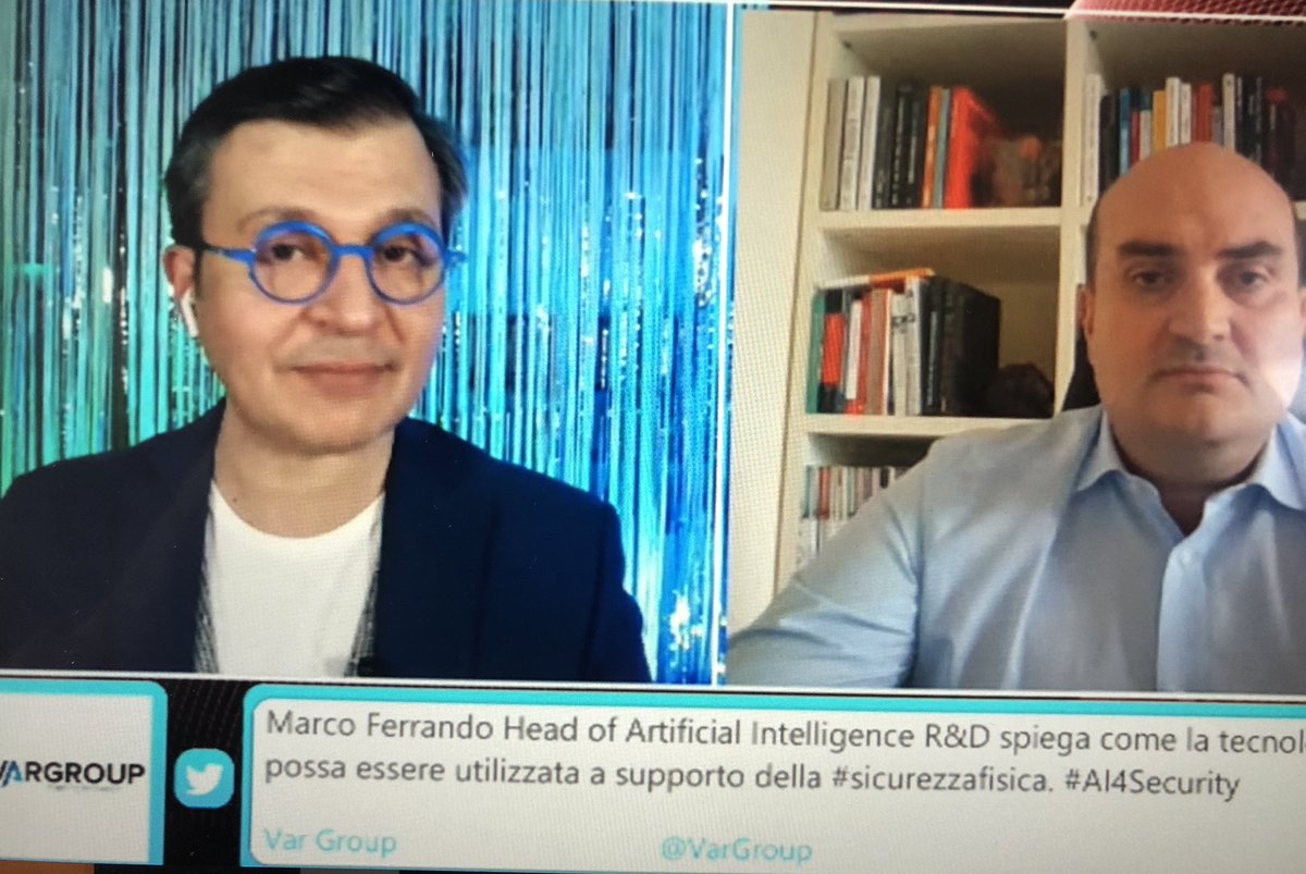 33simona's tweet photo. Marco Ferrando Head of Artificial Intelligence R&amp;D @VarGroup spiega come la tecnologia #AI possa essere utilizzata a supporto della #sicurezzafisica. #AI4Security https://t.co/kSSAKuijfR