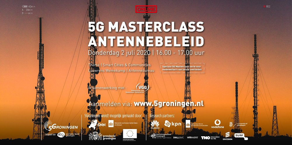 5Groningen's tweet photo. Voor medewerkers van gemeenten, provincies en overheden: 5G Masterclass Antennebeleid. Louwrens Wemekamp van @AgentschapT blikt op 2 juli vooruit op de EU-regelgeving rondom de plaatsing van antennes. Meld je gratis aan via https://t.co/vRcLecpN65 @dsh_hanze @hanze @univgroningen https://t.co/r6FNRf8zCj