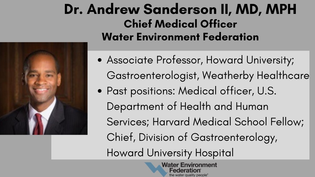WEForg's tweet photo. WEF Names Dr. Andrew Sanderson as Chief Medical Officer to Protect Health and Safety of Wastewater Workforce https://t.co/4cxPAk5sr3 https://t.co/3Pj62B92Zy