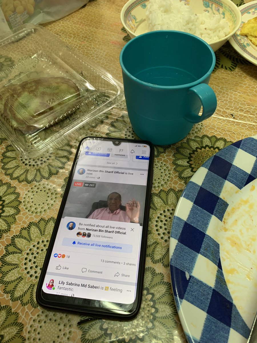 IniMemangHabib's tweet photo. Sambil makan sambil tengok live tuan @nobisha. Terima kasih tuan atas perkongsian. #insken #live https://t.co/QONDOCvAjU