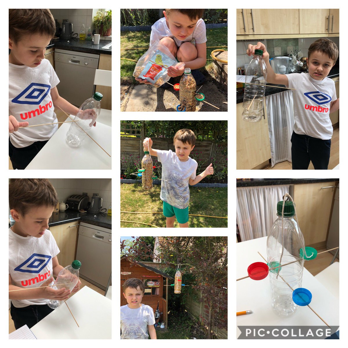 nickiksmith2's tweet photo. @RoyalPark_Y5_EP Jake making his bird feeder. He was then very excited to see a bird eating from it. https://t.co/IQV4RNEICA