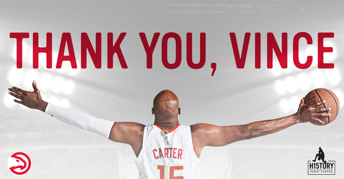 ATLHawks's tweet photo. Thank you, Vince ❤️  

What are your favorite @mrvincecarter15 memories?

🐐: https://t.co/TtTw0ozXOJ

#H15TORY x #TrueToAtlanta https://t.co/gsMabqQGF4