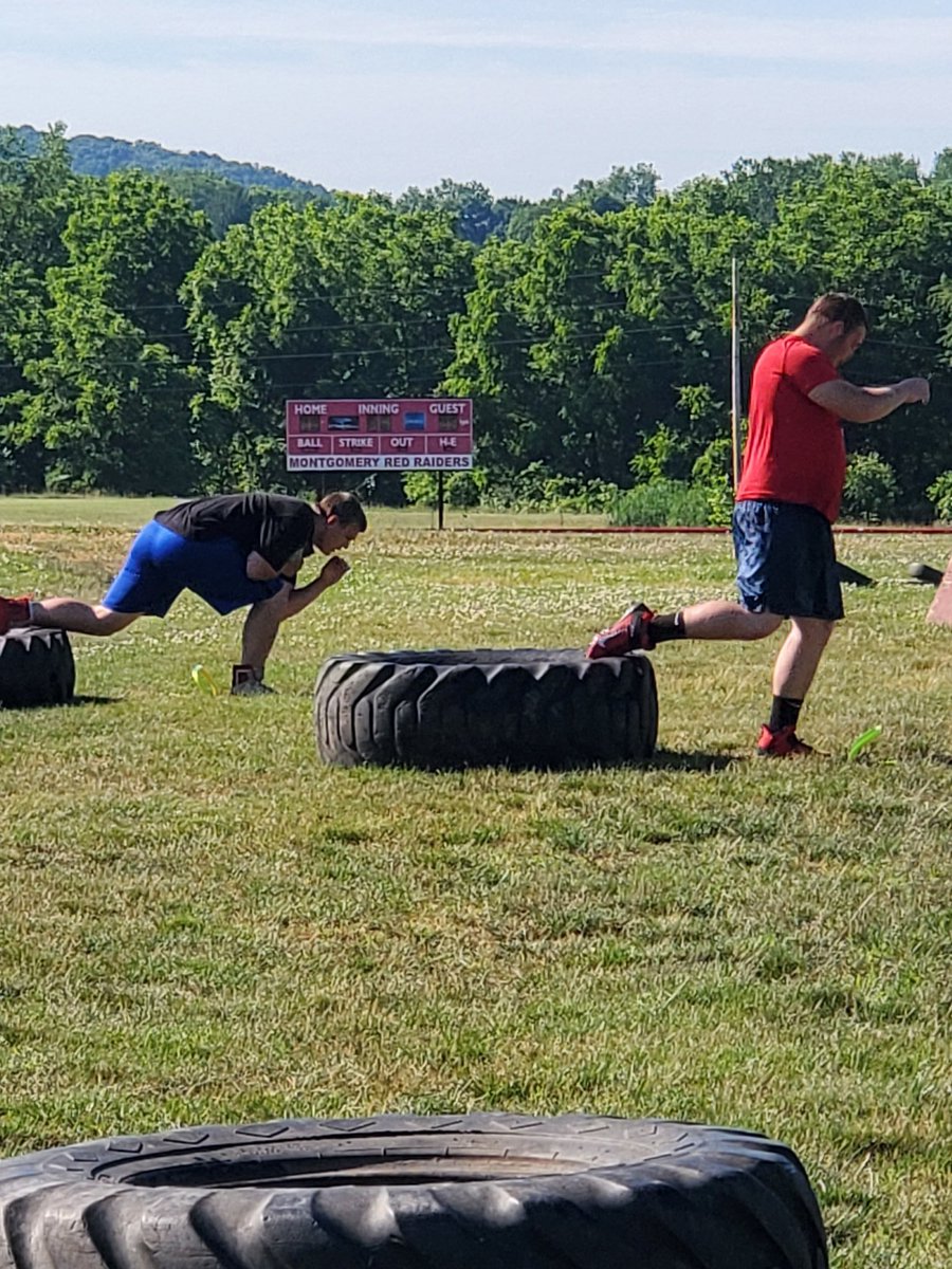 red_strength's tweet photo. Football got after it with a great morning of speed training and a little strong man at the end. #raiderstrong #4thquarter https://t.co/8xLDEHwfTV