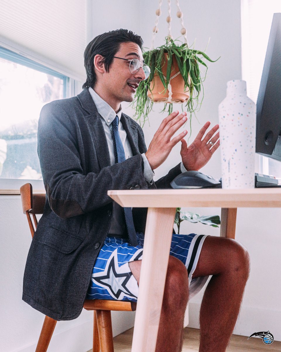 OrlandoMagic's tweet photo. The only way to celebrate #NationalWorkFromHomeDay 😂 https://t.co/1Gp4q329BY