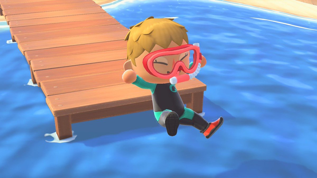 ACNewHorizonsEN's tweet photo. Additional Diving screenshots from Nintendo! #AnimalCrossing #ACNH https://t.co/zB3W29Sb9m