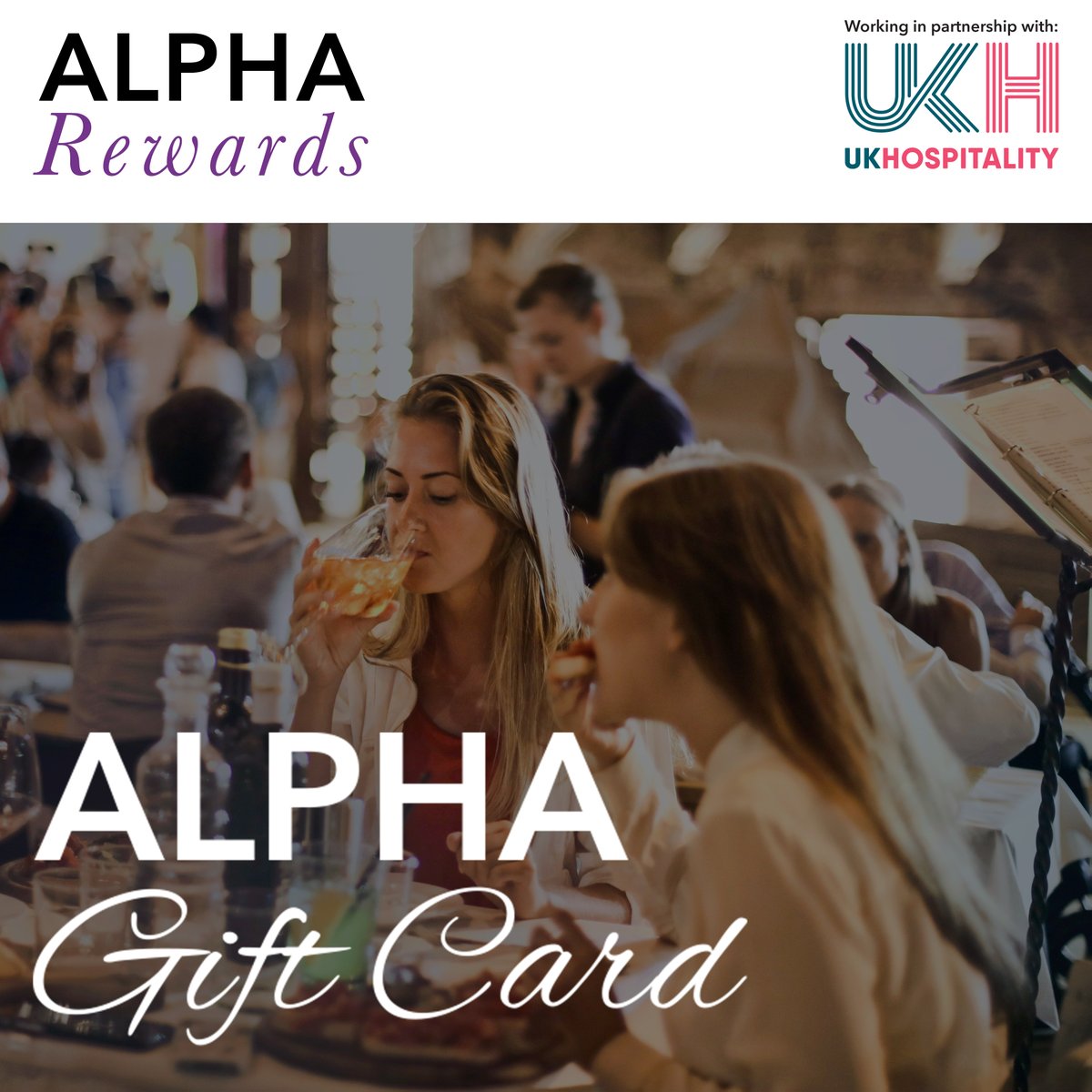 Alpha__Rewards's tweet image. We’re so pleased to bring you the Alpha Gift Card in partnership with @UKHofficial. A chance to support your favourite UK restaurants, bars, pubs, attractions and other hospitality venues. bit.ly/2Nt9EKH
#alphagiftcard #thealphaway #alpharewards #ukh