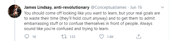 First, a reminder: I'm contemplating a person who has announced his intention to act in bad faith, and those who would defend his method.As you might expect from people who have announced themselves as untrustworthy, their justifications for acting in bad faith are laughable.
