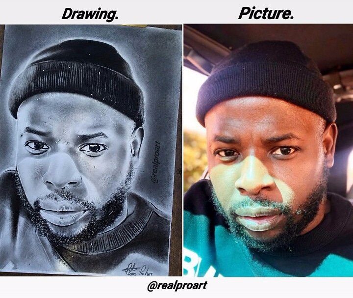 Drawing VS Picture 
@DjMaphorisa 👑

#Mzansi #Mzansiflames #mzansiartist #drawing #ArtistOnTwitter #art #amapiano