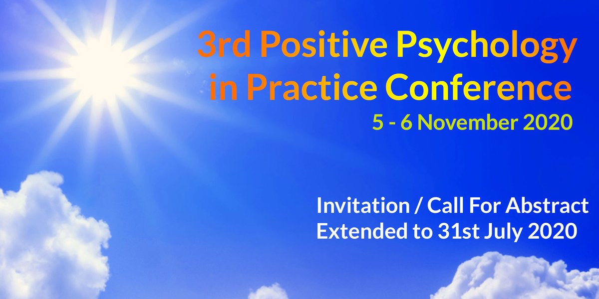 International Positive Psychology conference with focus on practical applications. For more info please visit lnkd.in/dCeSyPA
#positivepsychology2020