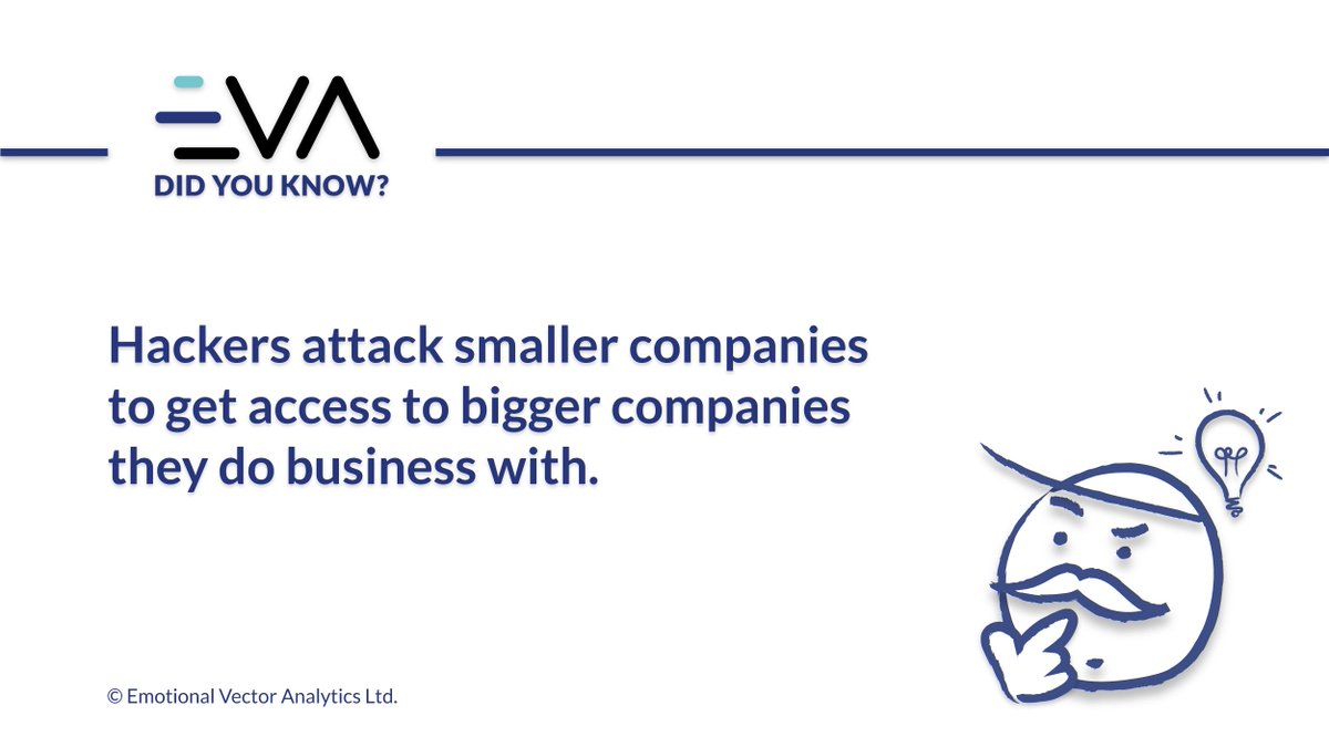EvaVector's tweet photo. Smaller companies have weak #security system because they don't pay much attention to it or update it regularly, hence they become more vulnerable to #cyberattack. Do you agree?

#Didyouknow #BigData #DataRevolution https://t.co/MwPS3CNtvL