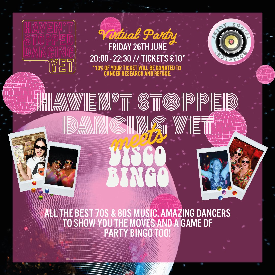 LogoSystems's tweet photo. Disco Bingo Party  - Tomorrow, Friday 26th June, 8-10.30pm... Get your tickets @H_S_D_Y 
#FridayFun #Disco #Bingo #Party #HaventStoppedDancingYet https://t.co/iWB1DE7krY